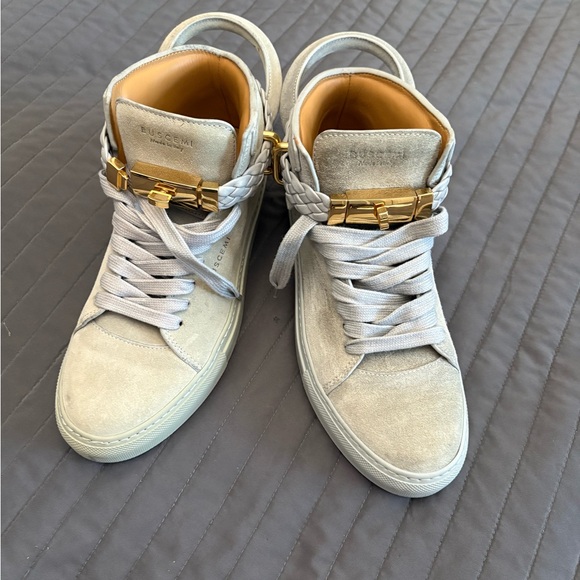 Buscemi Gray and Gold Women\'s Sneakers